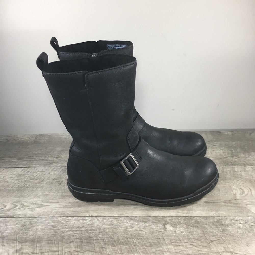 Womens UGG 1120783 Hapsburg Mid Waterproof Leather Zipper Boots Booties Size 11
